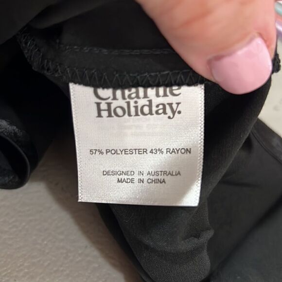 Charlie Holiday Black Satin Chelsea Skirt NWT - Picture 12 of 15